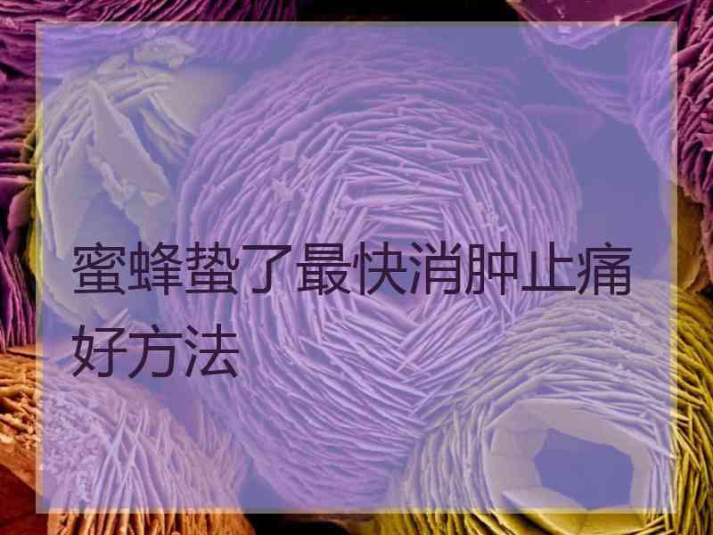 蜜蜂蛰了最快消肿止痛好方法