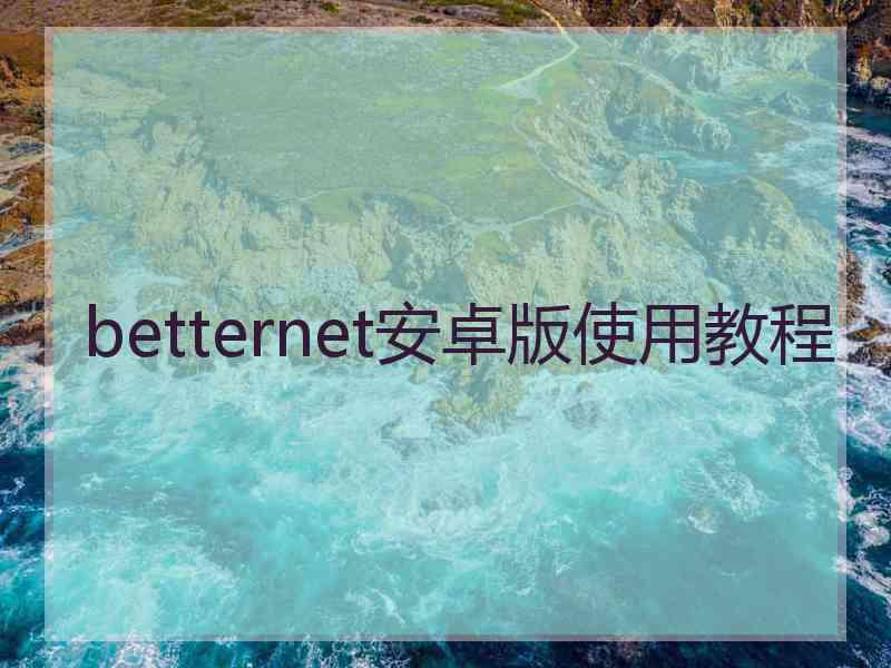 betternet安卓版使用教程