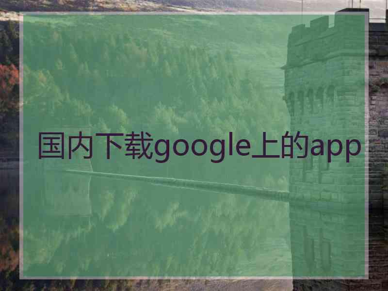 国内下载google上的app