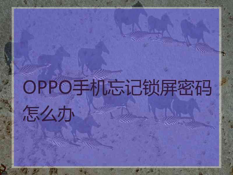 OPPO手机忘记锁屏密码怎么办