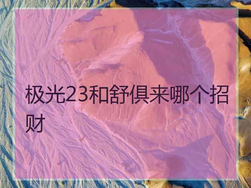 极光23和舒俱来哪个招财