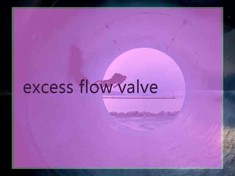 excess flow valve