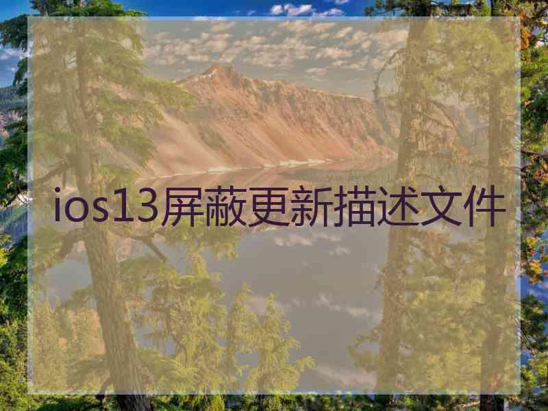 ios13屏蔽更新描述文件