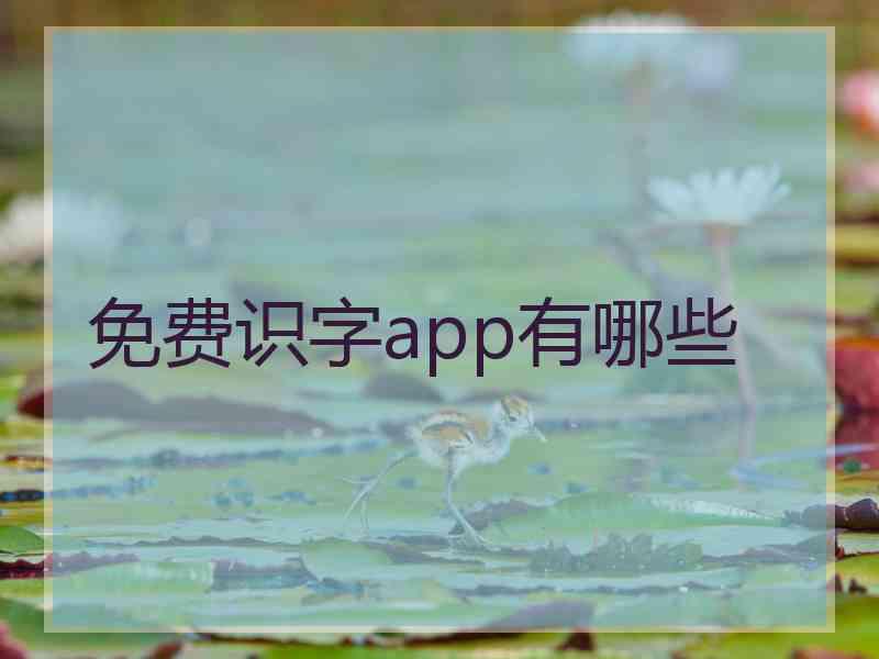 免费识字app有哪些