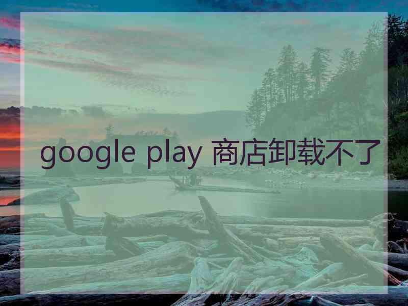 google play 商店卸载不了