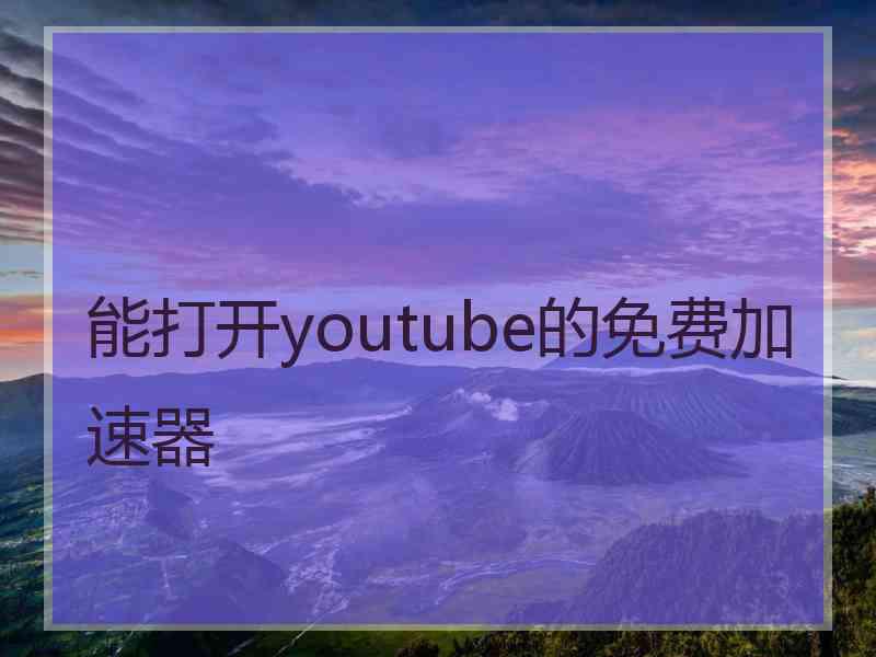 能打开youtube的免费加速器