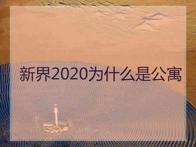 新界2020为什么是公寓