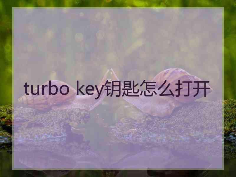 turbo key钥匙怎么打开