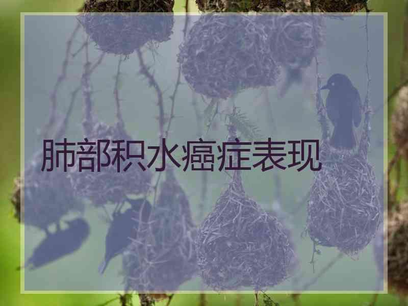 肺部积水癌症表现