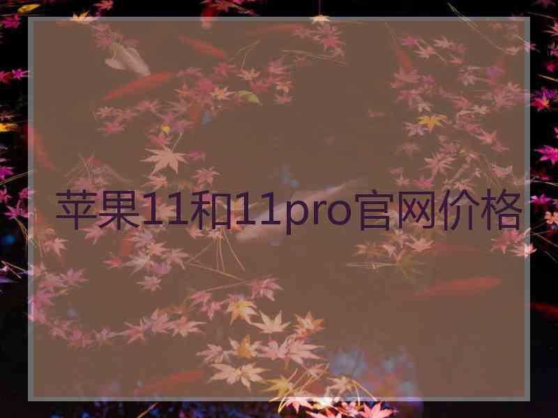 苹果11和11pro官网价格