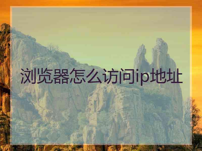 浏览器怎么访问ip地址