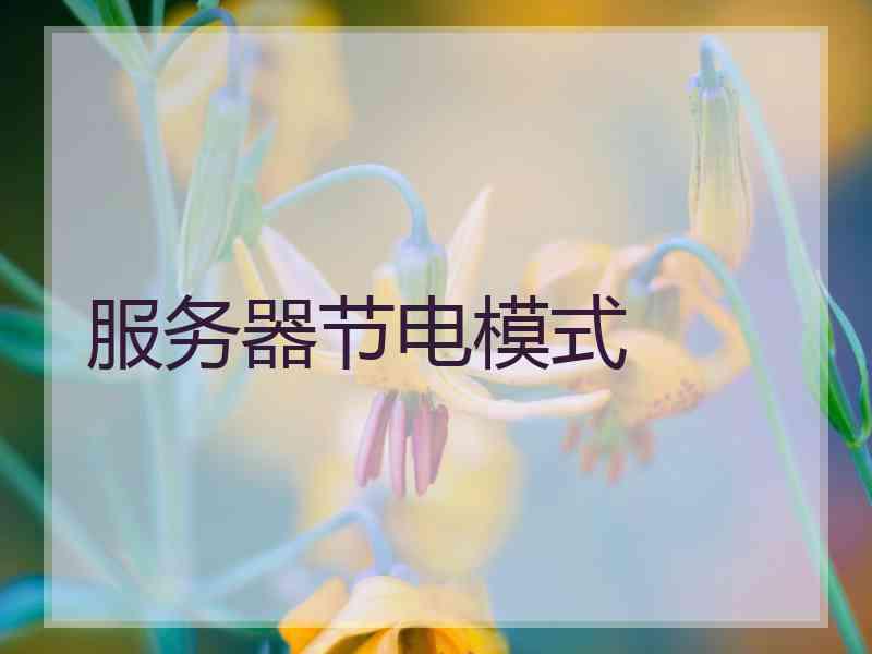 服务器节电模式