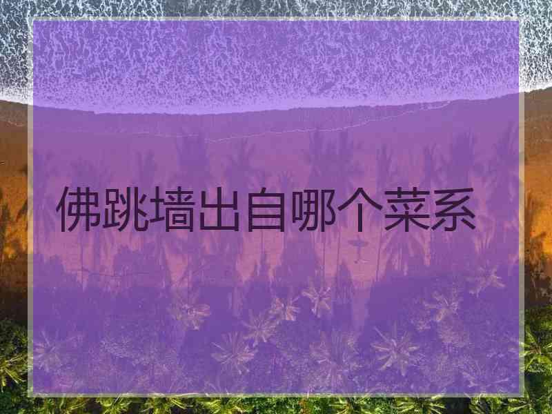 佛跳墙出自哪个菜系