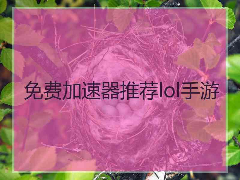 免费加速器推荐lol手游