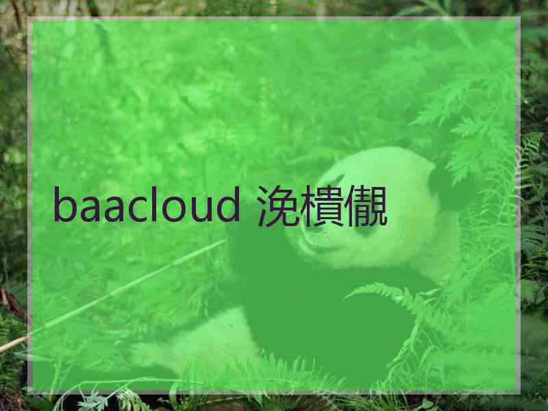 baacloud 浼樻儬