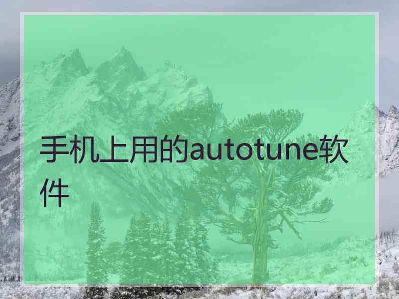 手机上用的autotune软件