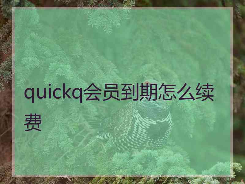 quickq会员到期怎么续费