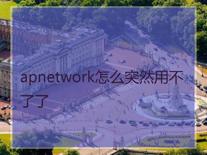 apnetwork怎么突然用不了了