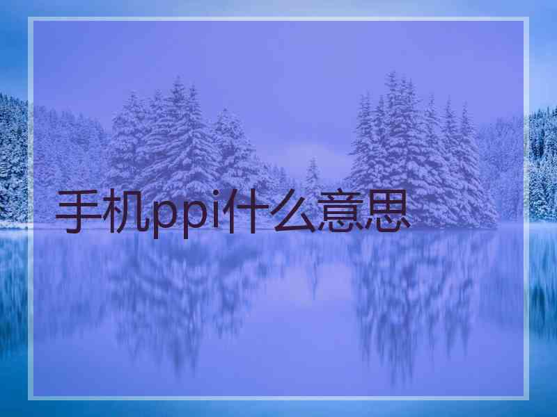 手机ppi什么意思