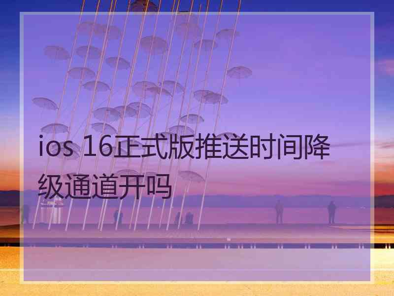 ios 16正式版推送时间降级通道开吗