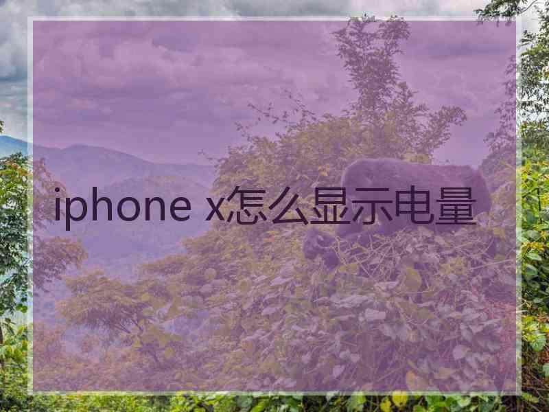 iphone x怎么显示电量