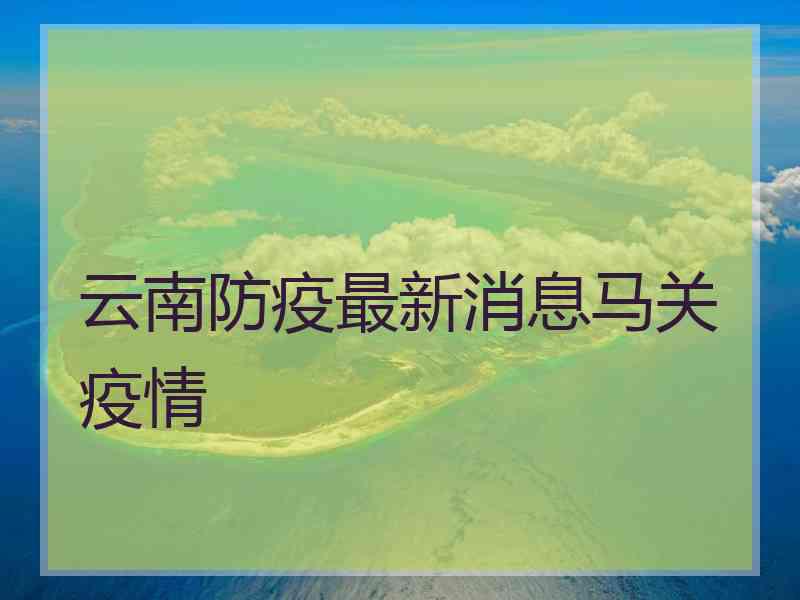 云南防疫最新消息马关疫情