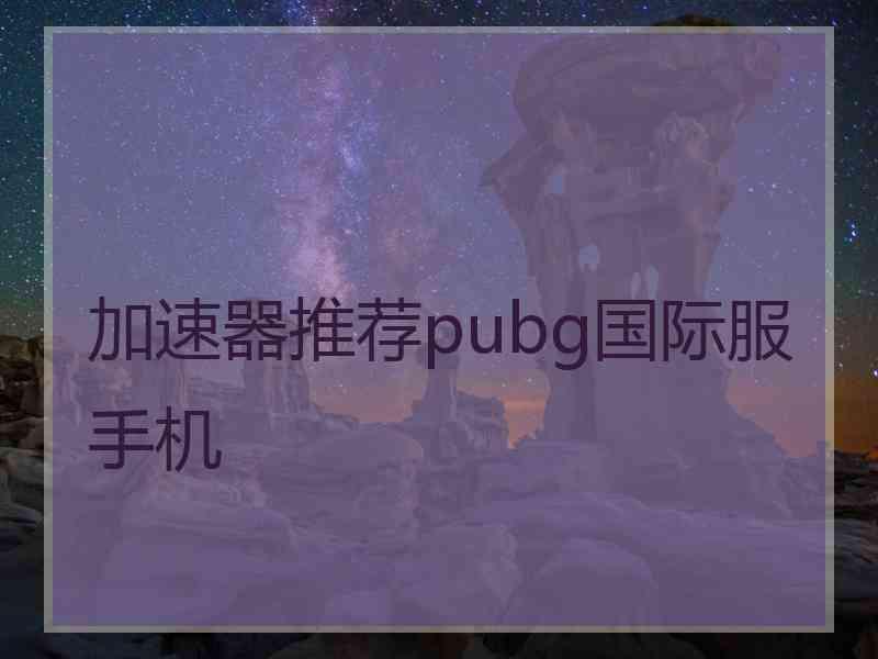 加速器推荐pubg国际服手机