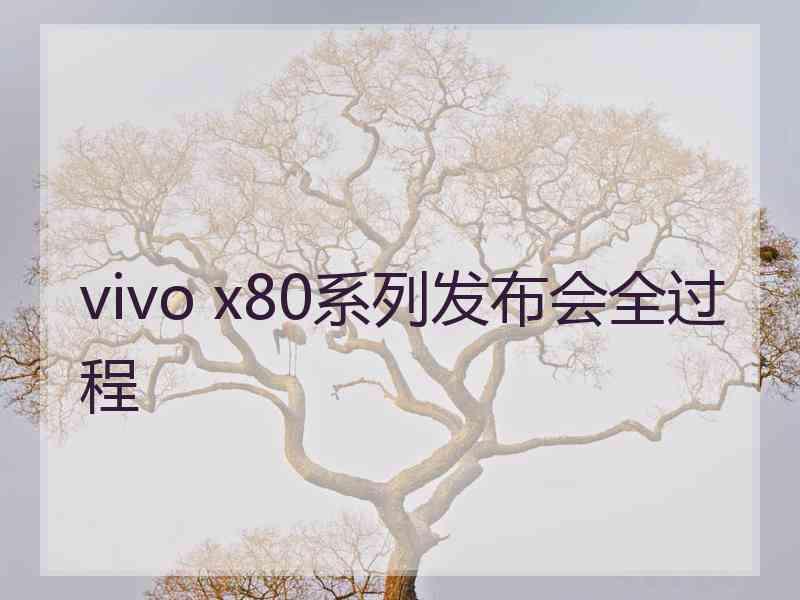 vivo x80系列发布会全过程