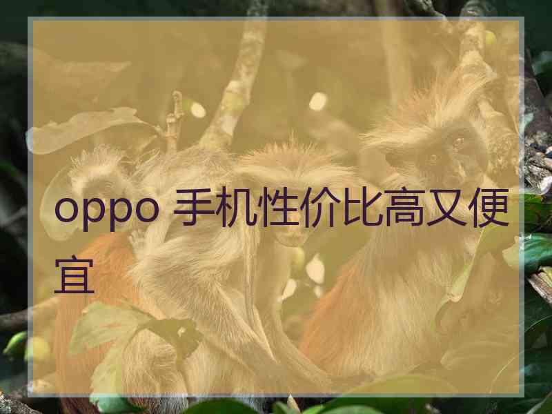 oppo 手机性价比高又便宜