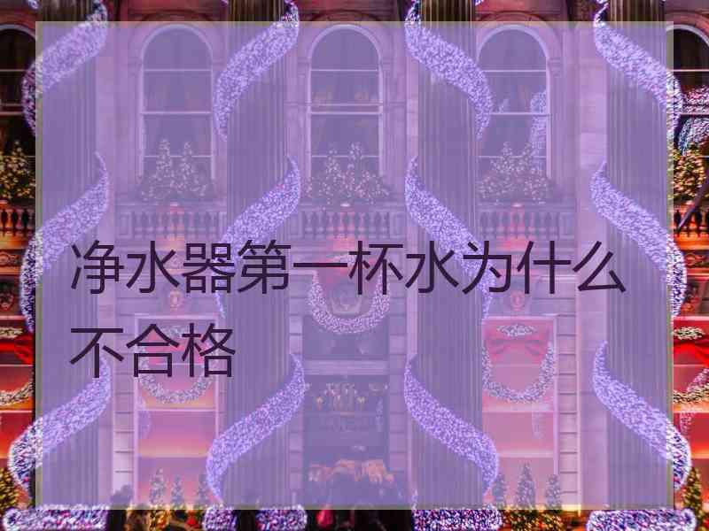 净水器第一杯水为什么不合格