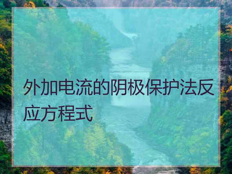 外加电流的阴极保护法反应方程式