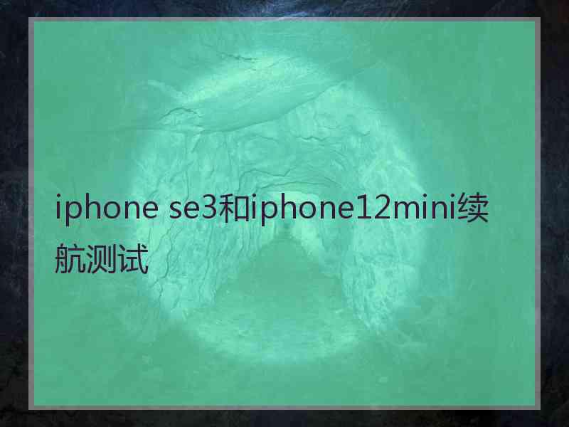 iphone se3和iphone12mini续航测试