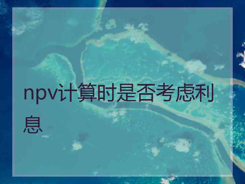 npv计算时是否考虑利息