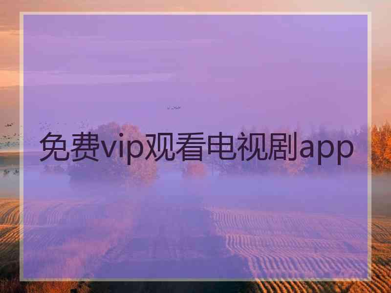 免费vip观看电视剧app