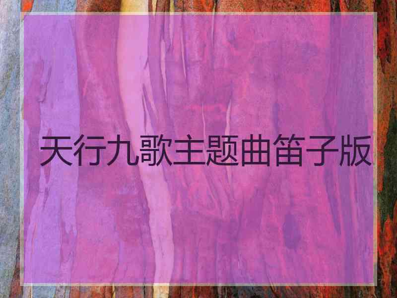 天行九歌主题曲笛子版