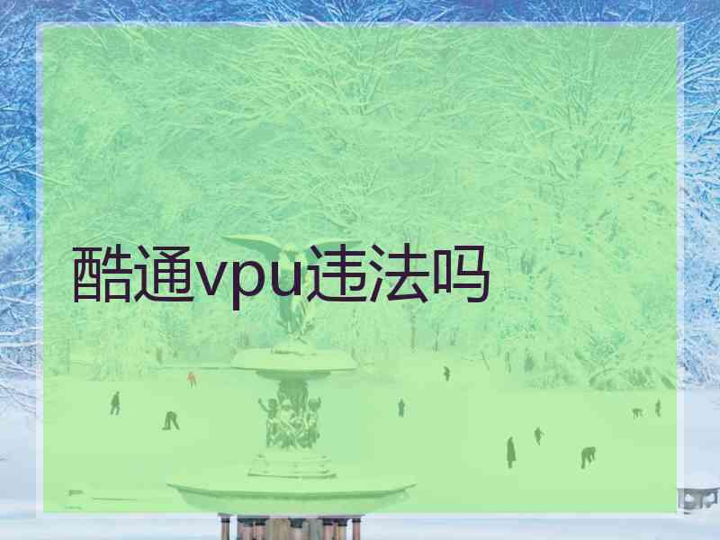 酷通vpu违法吗