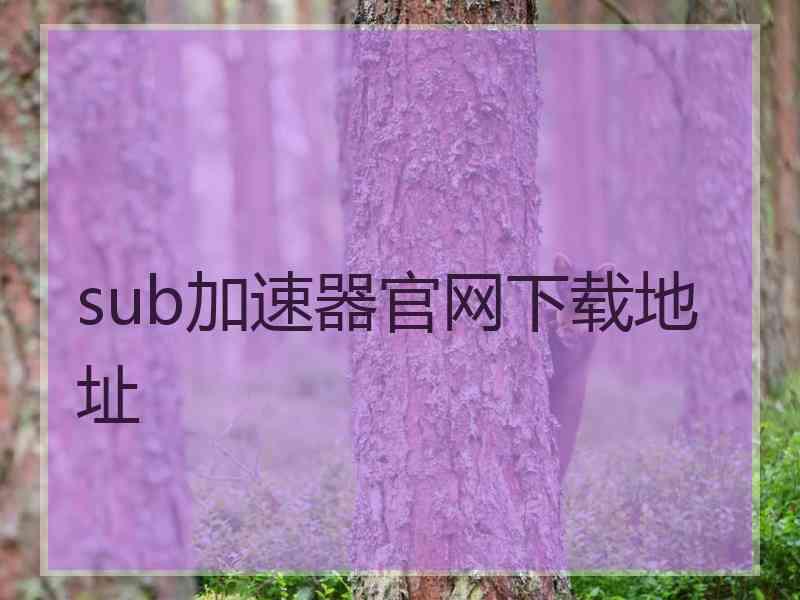 sub加速器官网下载地址