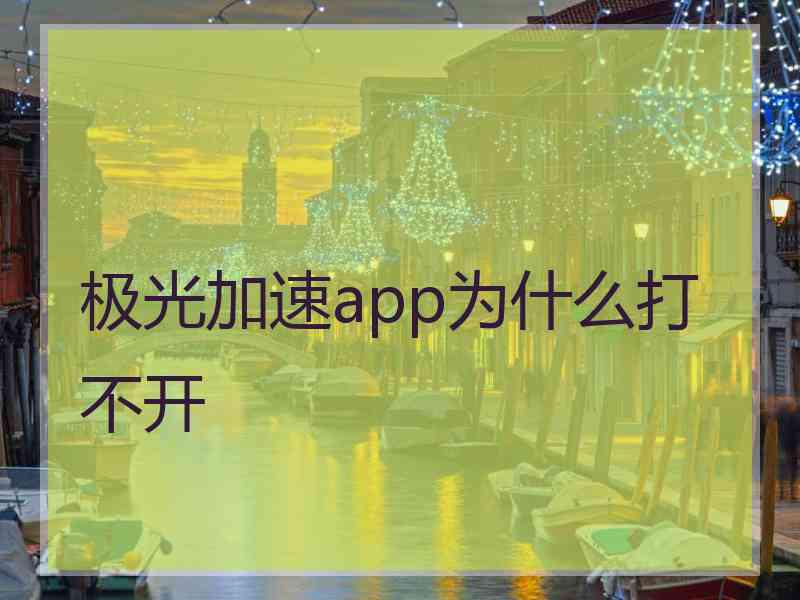 极光加速app为什么打不开