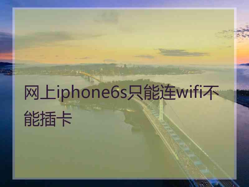 网上iphone6s只能连wifi不能插卡