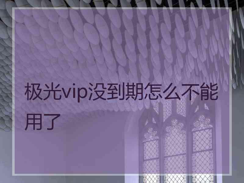 极光vip没到期怎么不能用了