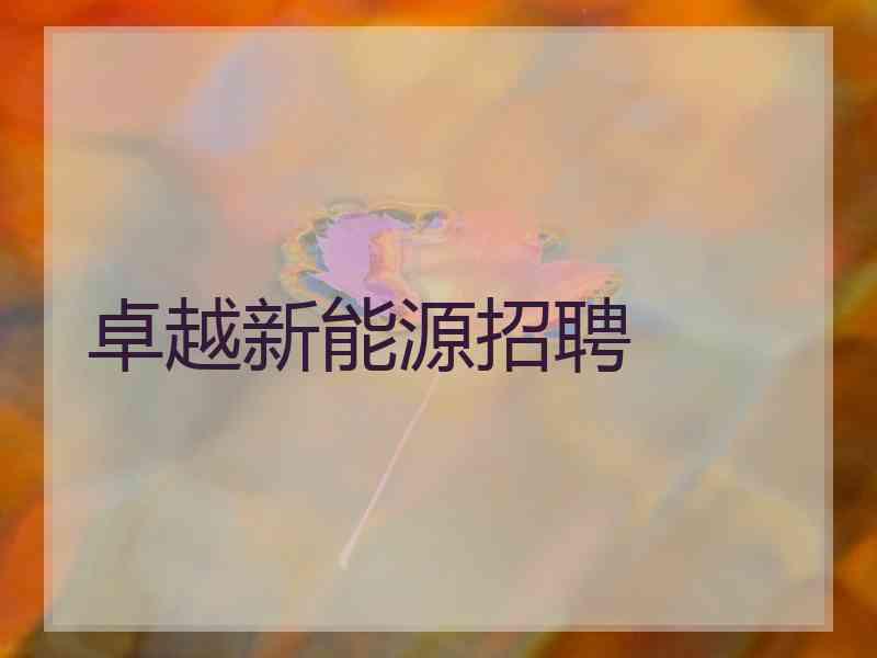 卓越新能源招聘