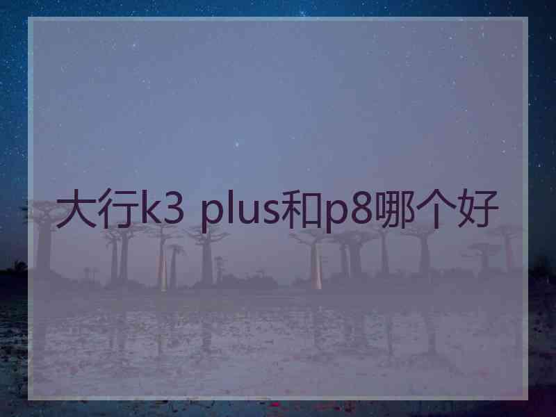 大行k3 plus和p8哪个好