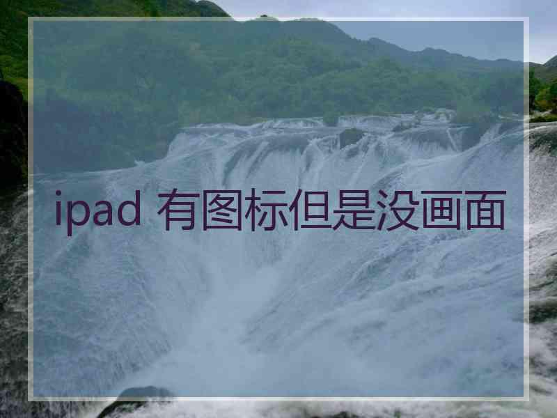 ipad 有图标但是没画面