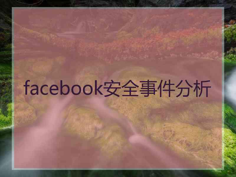 facebook安全事件分析