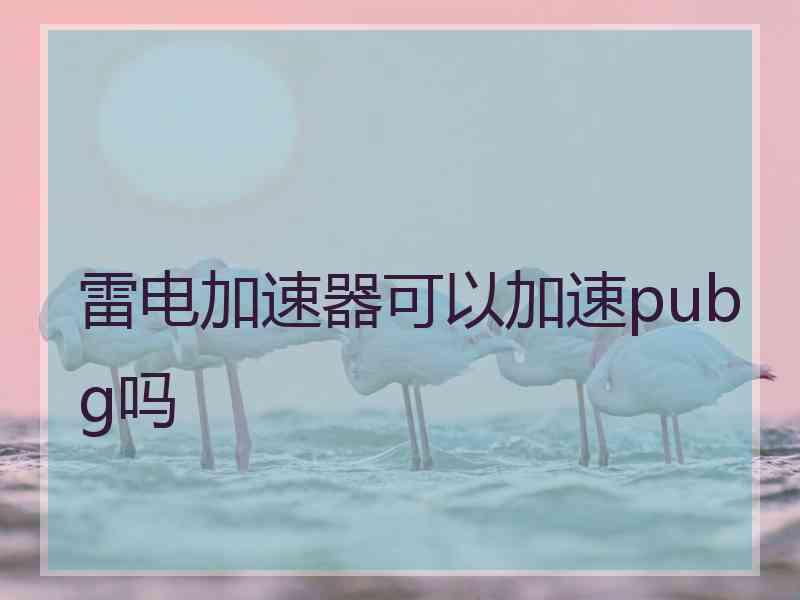 雷电加速器可以加速pubg吗