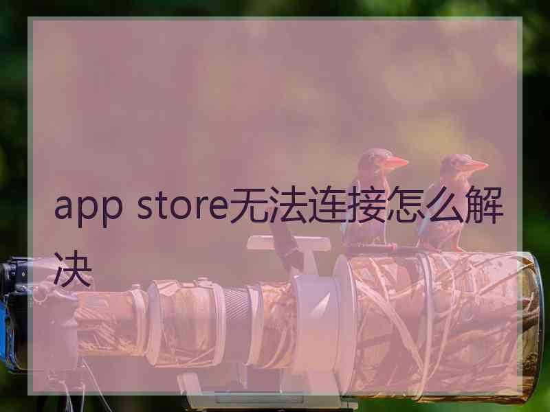 app store无法连接怎么解决