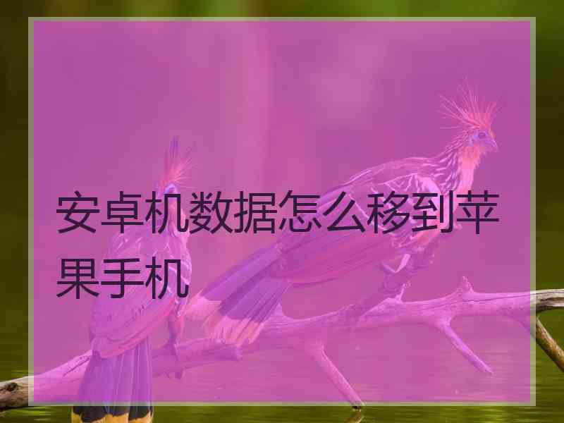 安卓机数据怎么移到苹果手机