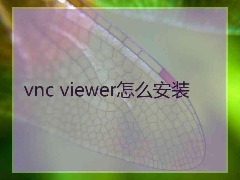 vnc viewer怎么安装