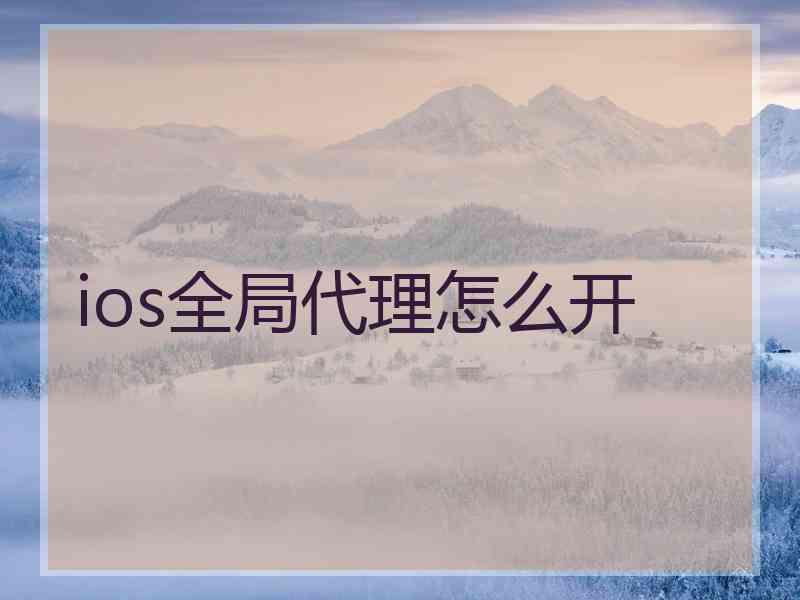 ios全局代理怎么开